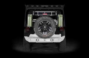 LOD Signature Series Armor Lite Gen 4 Full Width Rear Bumper w/Tire Carrier and Rigid Light Cut Outs Bare Steel - JK