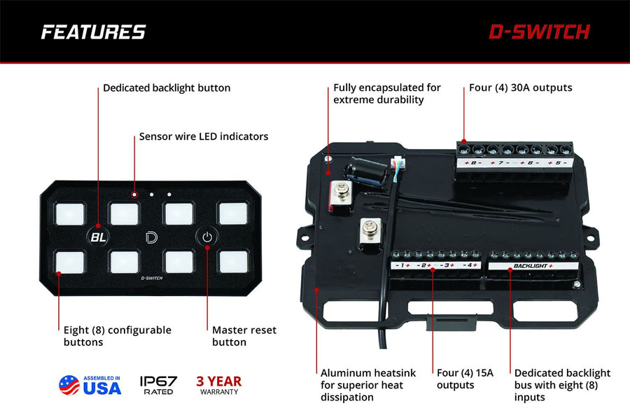 Diode Dynamics D-Switch 8 Channel Switch Panel