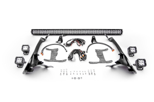 T-REX ZROADZ A Pillar Roof Level LED 52in Light Bar and 4 - 3in Cube LED Lights Mount Kit  - JL/JT