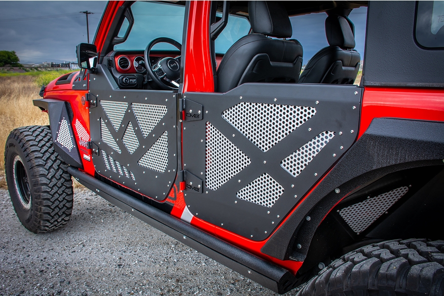 DV8 Offroad Front Aluminum Half Doors w/ Mesh Screens  - JT/JL