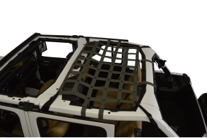 Dirty Dog 4x4 Rear Seat Netting, Olive Drab Green - JL 4Dr