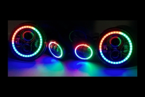 Quake LED Tempest Series 7in HD RGB Headlight/Fog Light Kit - JK/TJ