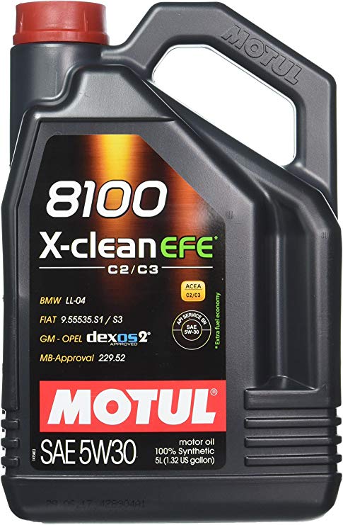 Motul 8100 X-Clean EFE 5W-30 Synthetic Oil, 5-Liter, 1 Pack