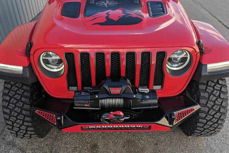 Crawltek Blaze Front Bumper w/ 20in Light Mount - Black - JT/JL