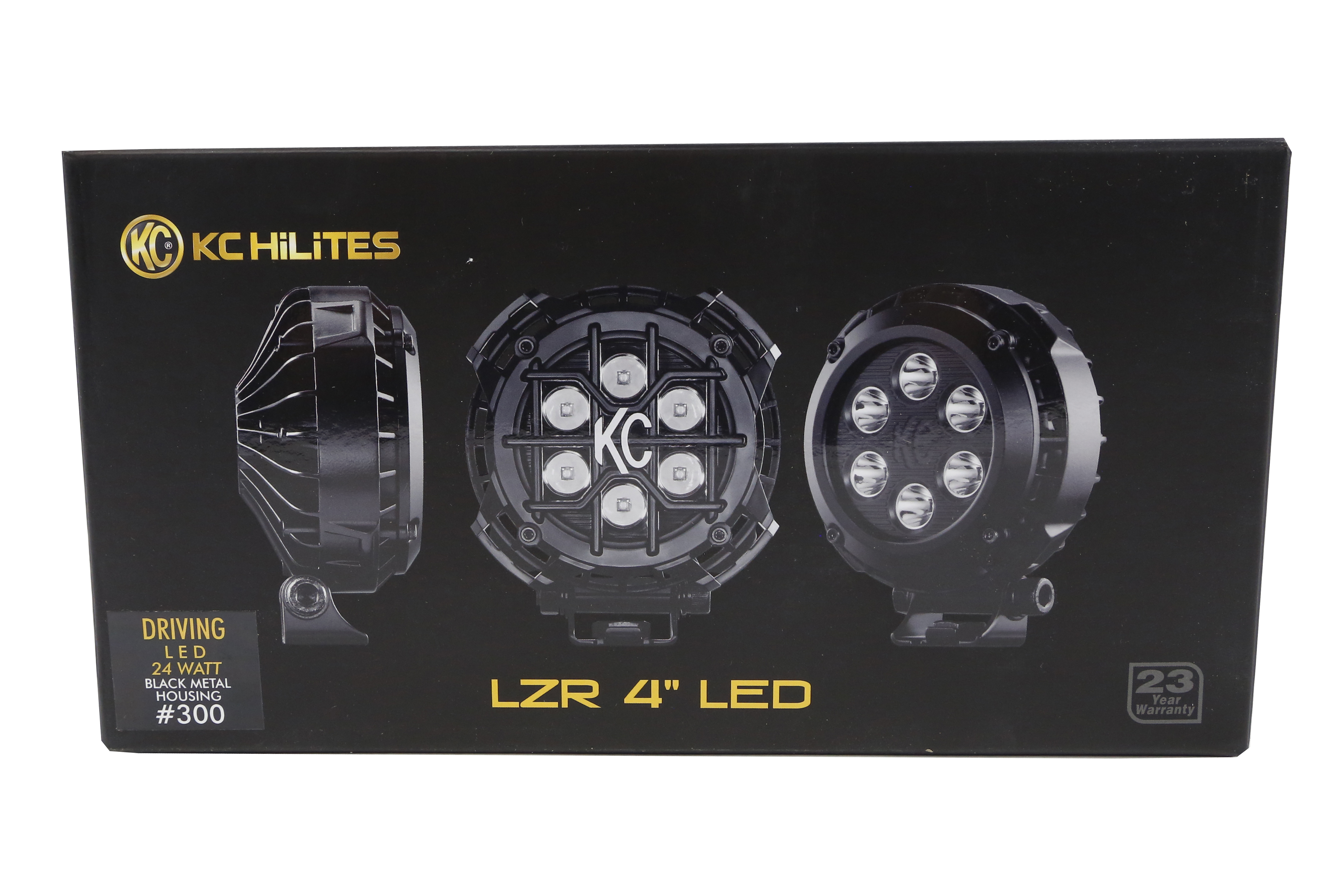 KC HiLites Round LZR LED Light Pack System Black 4in