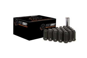 West Coast 8 Lug 14X1.5 Closed End Lug Nuts, Black 32 pieces