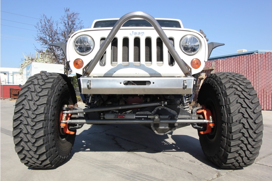 VKS Fab Shorty V3 Aluminum Front Bumper w/ Stinger - Bare - JK