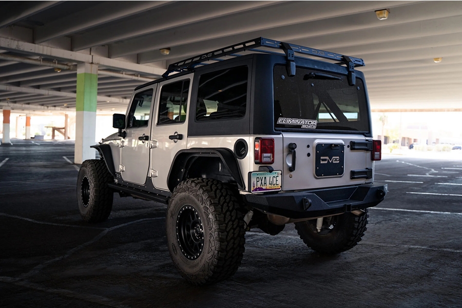 DV8 Offroad Half-Length Roof Rack - JK 4Dr w/ OEM Hardtop