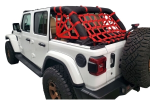 Dirty Dog 4x4 Netting Kit Spider Sides 3pc Red - JL 4dr