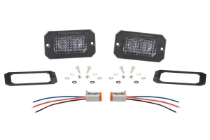 Diode Dynamics SS2 Sport Flush Mount LED Pods - White/Red Flood 