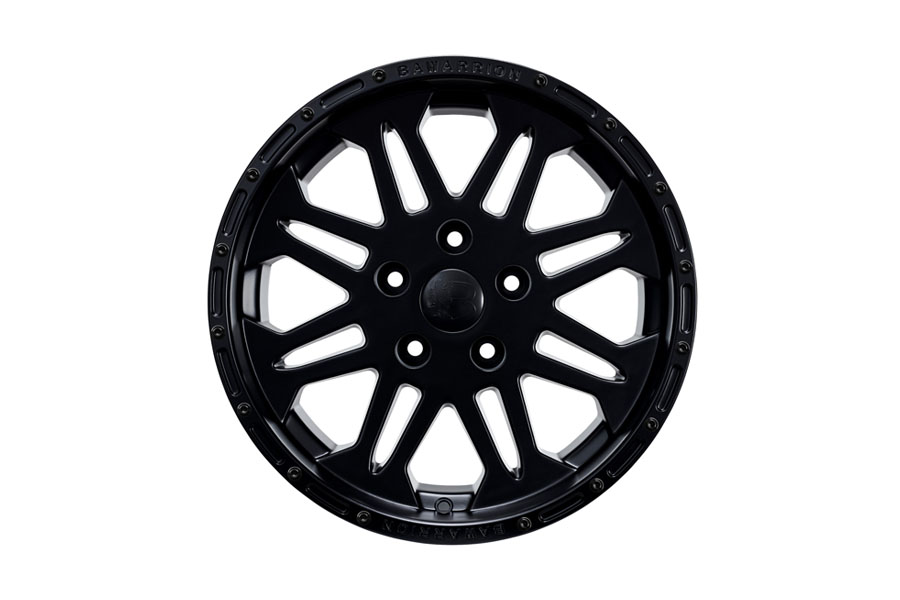 Bawarrion Coffi` 17x8.5 5x5 10mm Wheel - Matte Black 'Shade Line' w/ Matte Black Logo - JL/JT/JK
