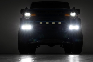 Rough Country Triple 2in Cube Fog Light Mount Kit, Amber DRL - Bronco 2021+