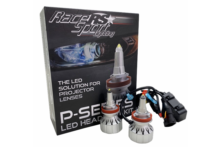 Race Sport Lighting H11 P-Series Projector Perfect Beam 60-Watt LED Headlight Upgrades - True 360 Degree Down Road Pattern