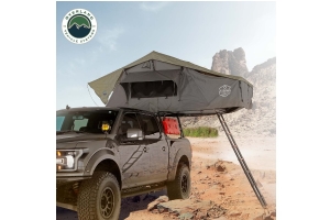 Overland Vehicle Systems Nomadic 4 Extended Roof Top Tent, Gray Body, Green Rainfly