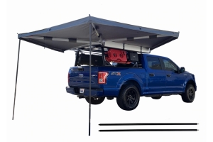 Overland Vehicle Systems Nomadic 270 LT Awning - Passenger Side - Dark Gray w/ Black Cover 