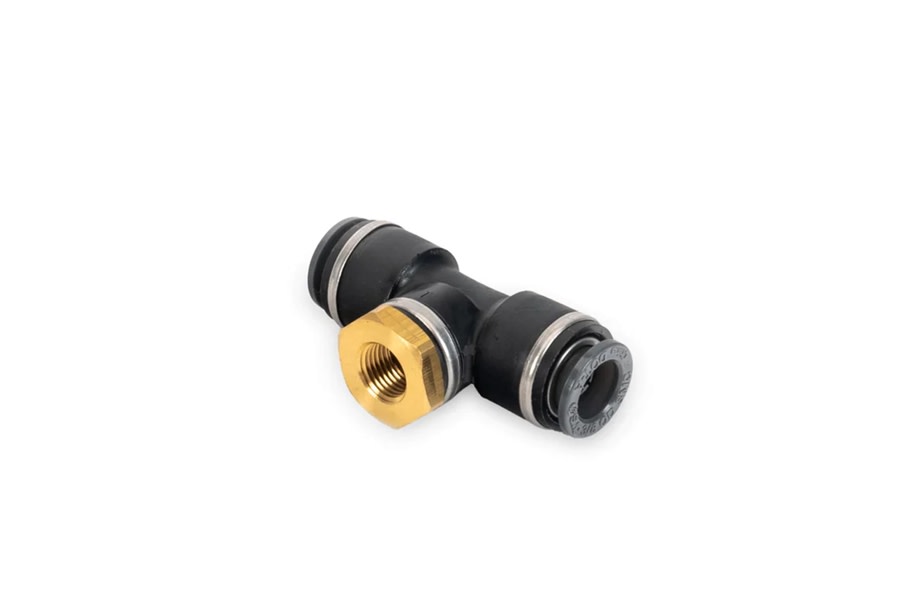AccuAir Suspension Pressure Sensor Tee (3/8in DOT/PTC Tee -to- 1/8in ...