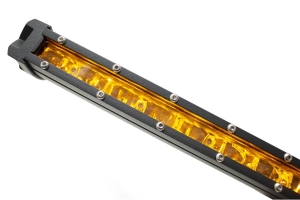 Race Sport Lighting 20in 5w LoPro Ultra Slim LED Light Bar with Amber Marker, Running Light Function 90w, Includes Rocker Switch & Harness