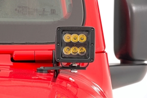 Rough Country 2in Black-Series LED Lower Windshield Kit w/ Amber DRL - JT/JL except Moab Models