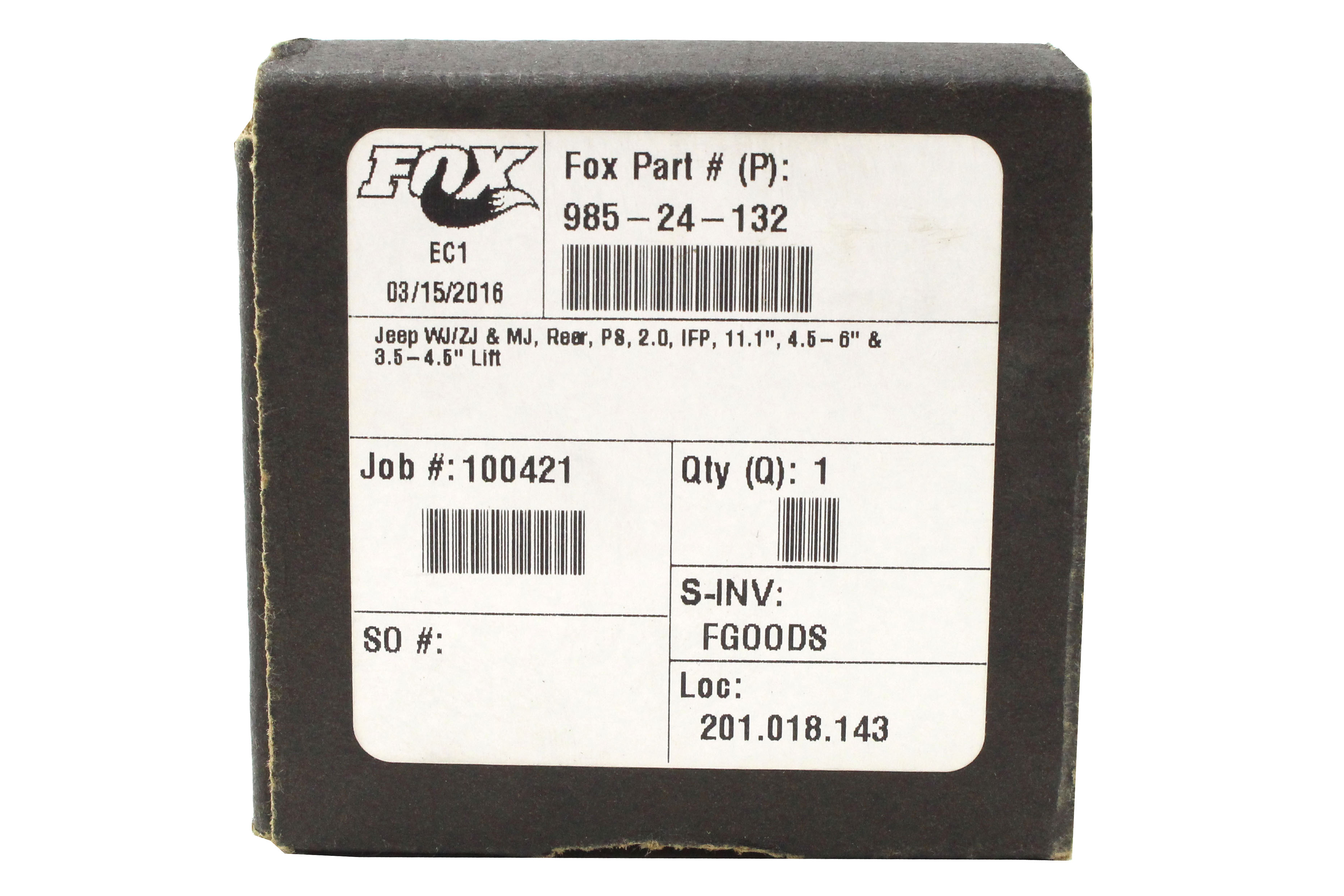 Fox 2.0 Performance Series Shock Rear 4.5-6in Lift - ZJ/WJ