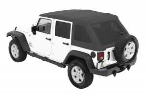 Bestop Trektop NX Glide Soft Top with Tinted Side & Rear Windows - Grey Twill - JK 4DR