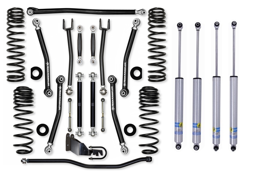 Rock Krawler 3.5in X Factor 'No Limits' Mid Arm Lift Kit w/ Shock Options ( Part Number: JL35NL-4DKIT)