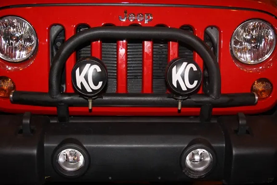 Rock Hard 4x4 Light Mount w/ Grille Guard for Factory Front Bumper - JK