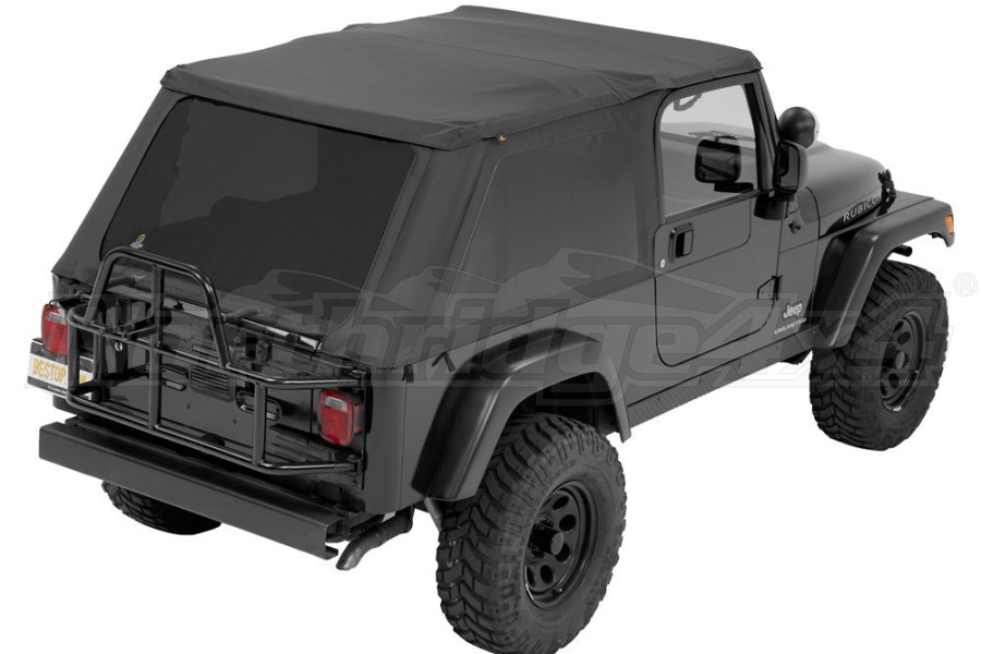 Soft Top 2004-2006ジープラングラー無制限のLJフレームレス砥石の柔らかいトップ帆布黒 2004-2006 Jeep Wrangler  Unlimited LJ Frameless Bowless Soft Top Sailcloth Black