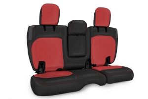 PRP Rear Seat Cover w/Arm Rest, Black/Red - JL 4dr