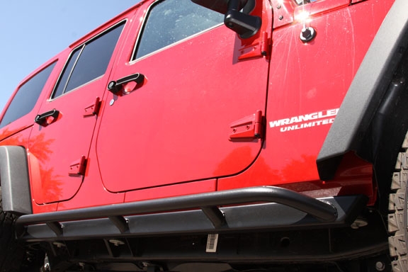 Rock Hard 4x4 Patriot Series Rocker Guards Tube Style - Angled Up - JK 4dr