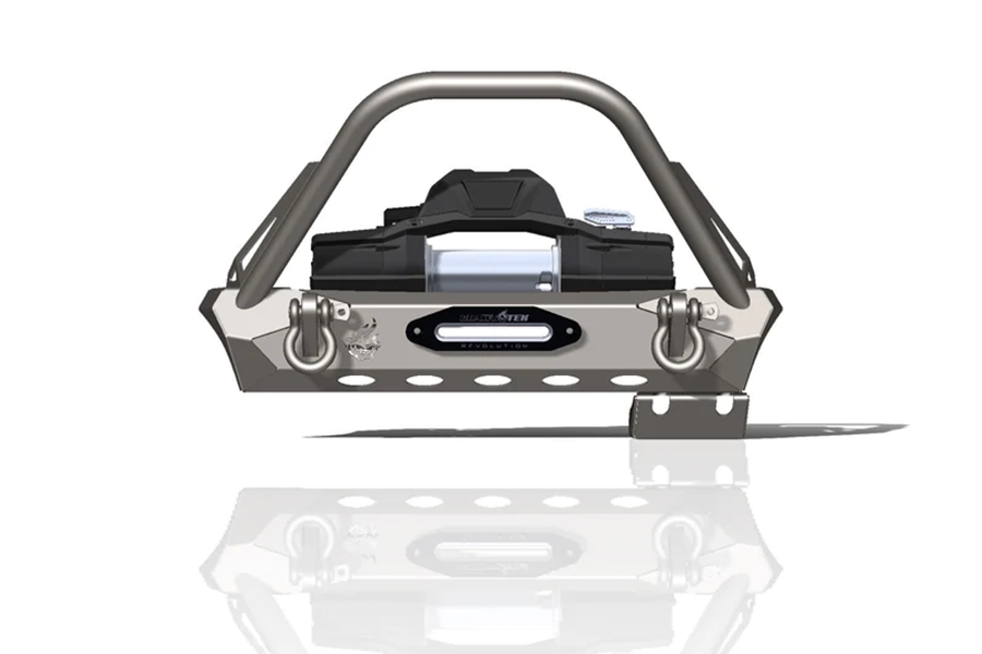 Crawltek Pyro Stubby Front Bumper w/ Flat Top Stinger - Black - TJ/LJ/YJ/CJ