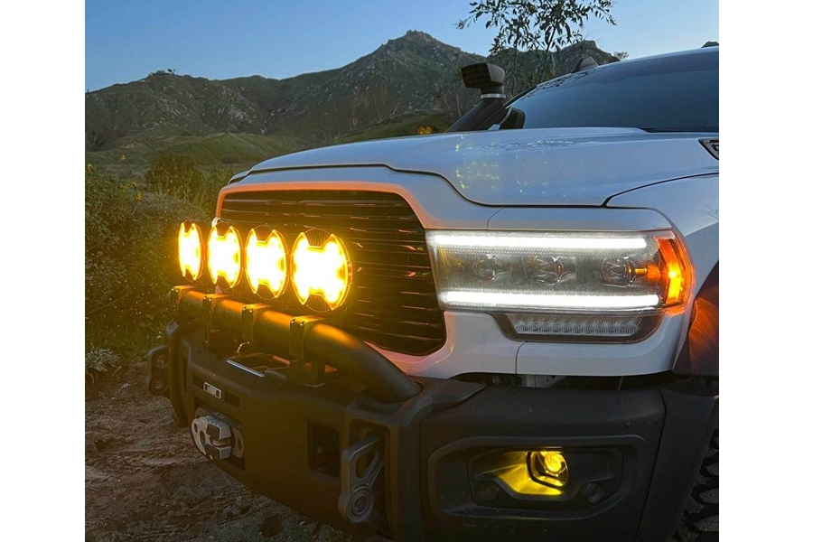 KC HiLiTES SlimLite 8in LED Light Shield, SAE Driving - Yellow