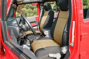 Rugged Ridge Seat Cover Kit Black/Tan - JK 4dr 2011+