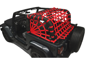 Dirty Dog 4x4 Spider Netting Rear Red - JK 2dr
