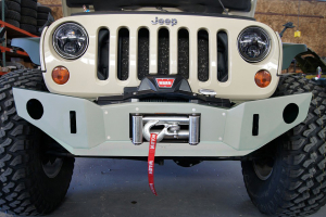 Nemesis Industries Voyager Front Bumper w/ Winch Plate Offset Drum - Unfinished, Aluminum - JK