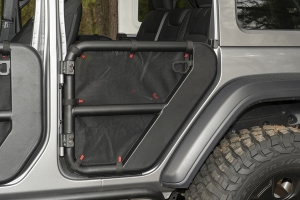 Rugged Ridge Fortis Rear Tube Door Covers, Pair - Black  - JT/JL 4Dr