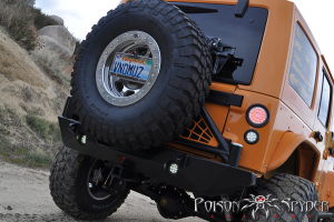 Poison Spyder RockBrawler Rear Bumper w/Tire Carrier and Shackle Tabs Bare - JK