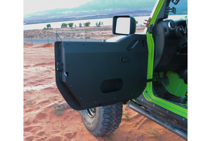 Combat Off Road Front  Full Metal Jacket Half Doors, Aluminum - Black Powder Coat - JK