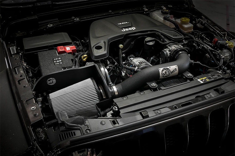 aFe POWER Magnum FORCE Stage-2 XP Cold Air Intake System Black w/ Pro DRY S Filter - JL/JT 3.6L