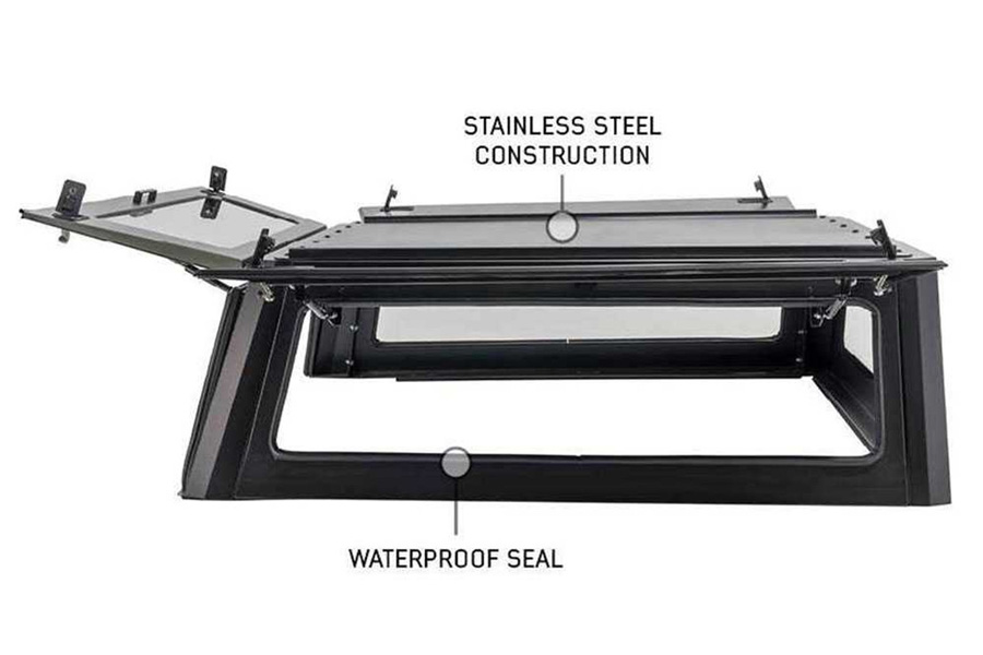 Overland Vehicle Systems Expedition Truck Cap w/Full Wing Doors, Front/Rear Windows, 3rd Brake Light - JT