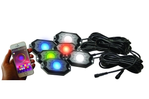 Race Sport Lighting 6-POD RGBW Hi-Power Rock Light Complete Kit with Bluetooth APP Controls