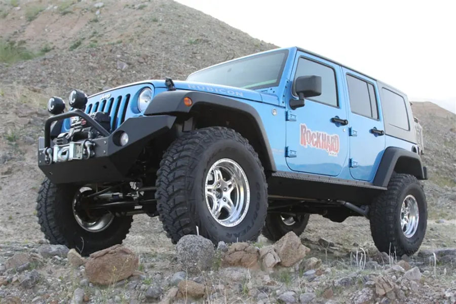 Rock Hard 4x4 Aluminum Patriot Series Full Width Front Bumper w/ Lowered Winch Plate - JK