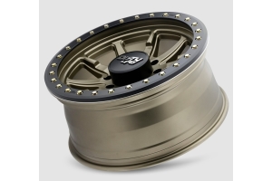 Dirty Life 9304 DT-2 Beadlock Wheel w/ Simulated Ring 17x9 5x5 12mm Offset Satin Gold - JT/JL/JK