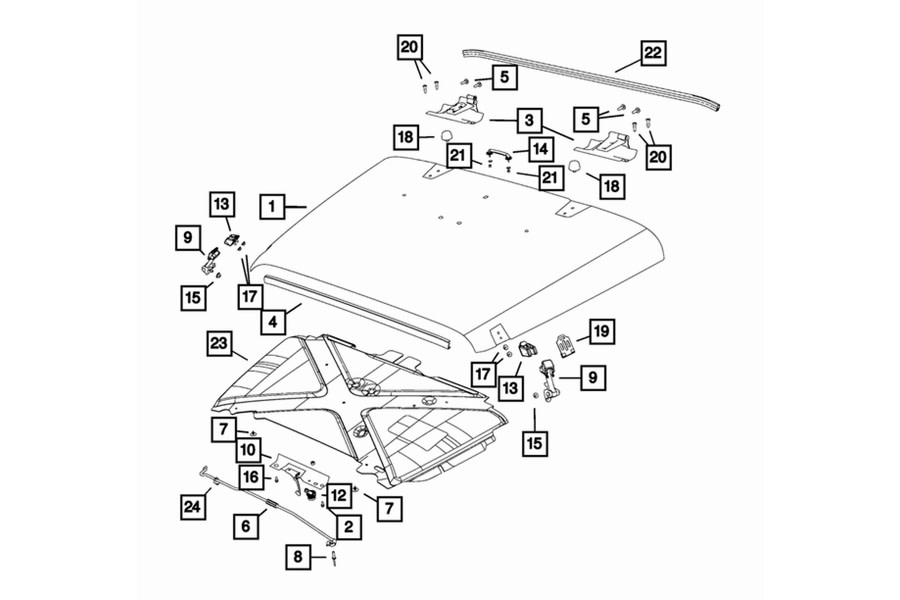 Jeep JK Mopar OEM Steel Hood - Jeep Rubicon 2007-2018 |  68170741AC|Northridge4x4