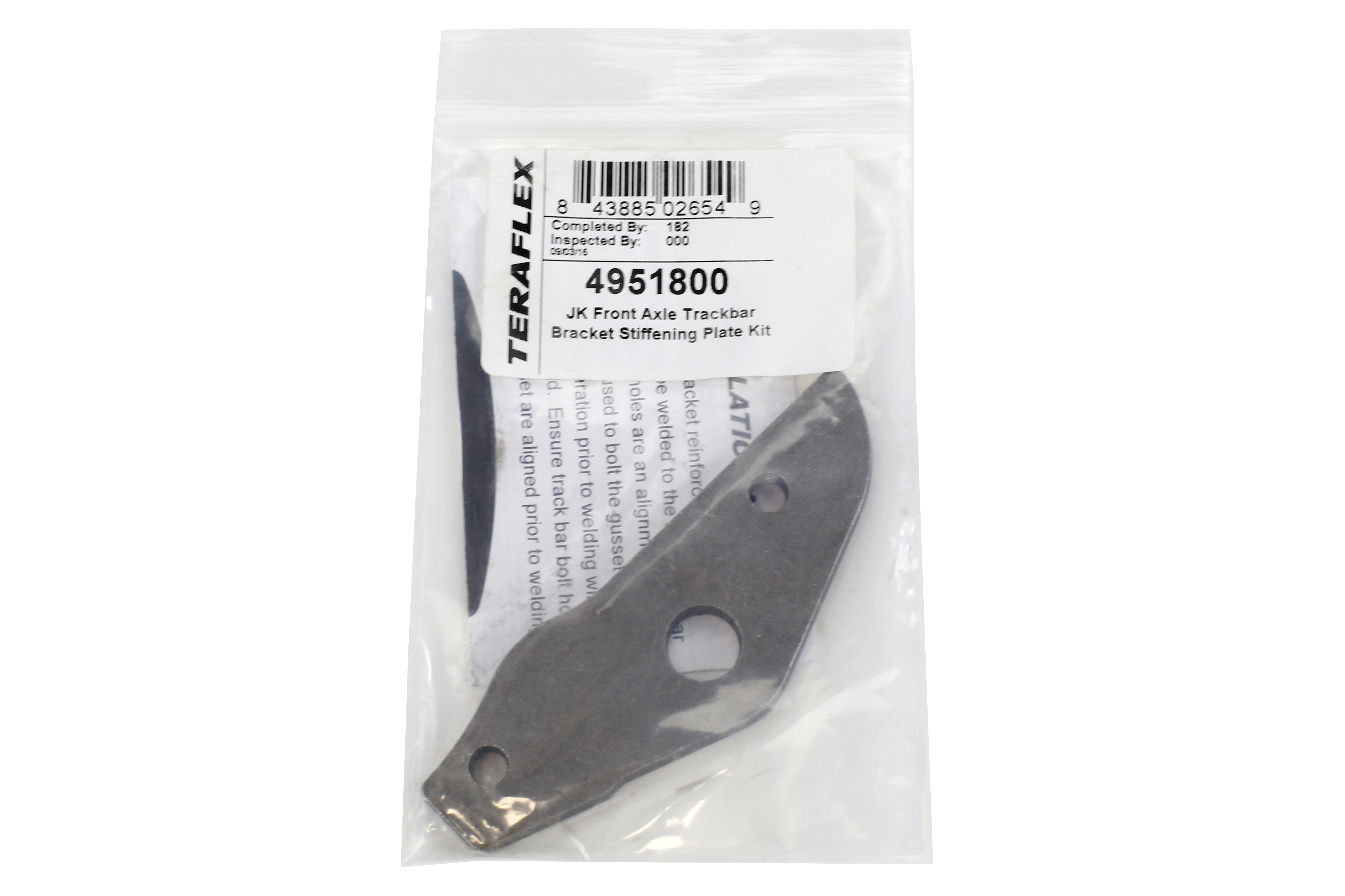 Teraflex Trackbar Axle Bracket Plate Kit Front - JK