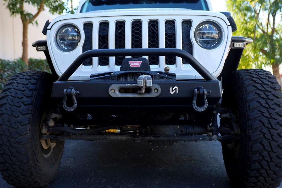 Turn Offroad Front Bumper w/ Welded Bull Bar and Skid Plate - JK/JL/JT