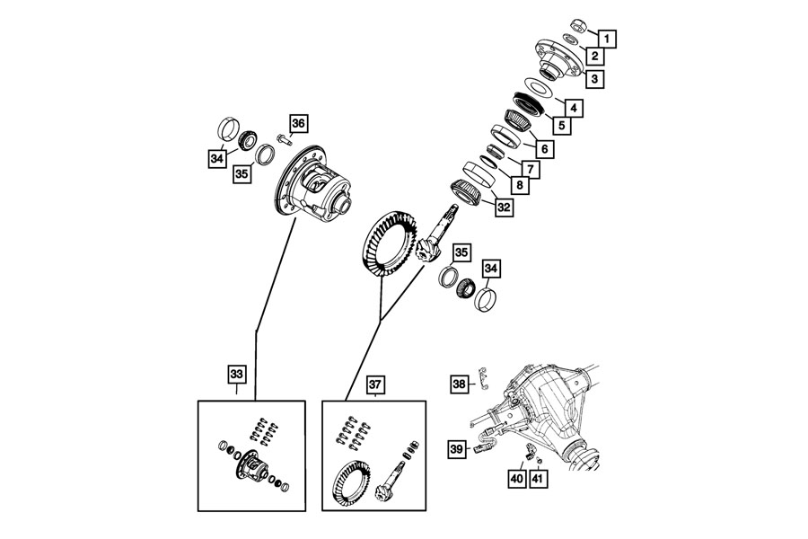 Mopar D44 Rear Tru-Lock Assembly - JK Rubicon