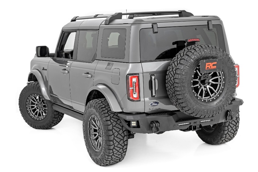 Rough Country 6in Slim Line Black Series Flood Cubes, Rear Bumper - Bronco 2021+