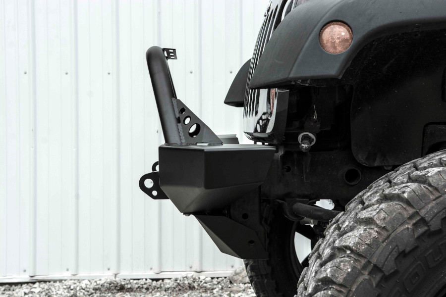 LOD Destroyer Mid-Width Front Bumper w/ Bull Bar Black Powder Coated - JK