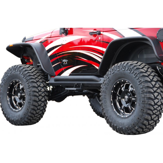 MBRP Rock Rail Kit, Black Coated - JK 2DR