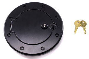 Rugged Ridge Locking Gas Cap Door Black Aluminum - JK